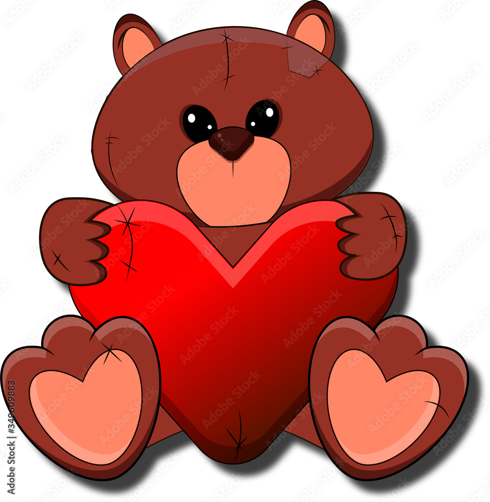 Volumetric teddy bear with a heart Volumetric teddy bear with a heart