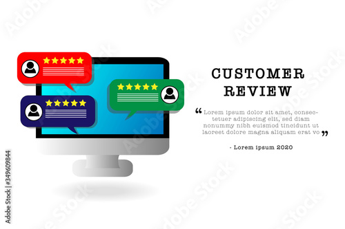 Online Customer Review or Testimonial concept vector.