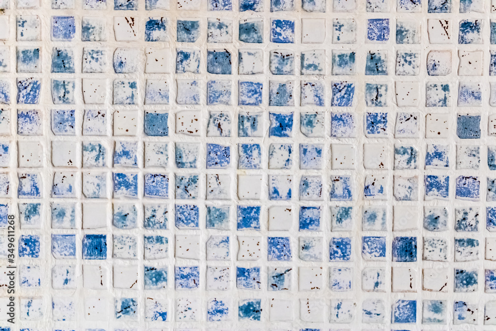 Bathroom tile background, blue and white tile abstract patern, bathroom tile for interior home design - Image