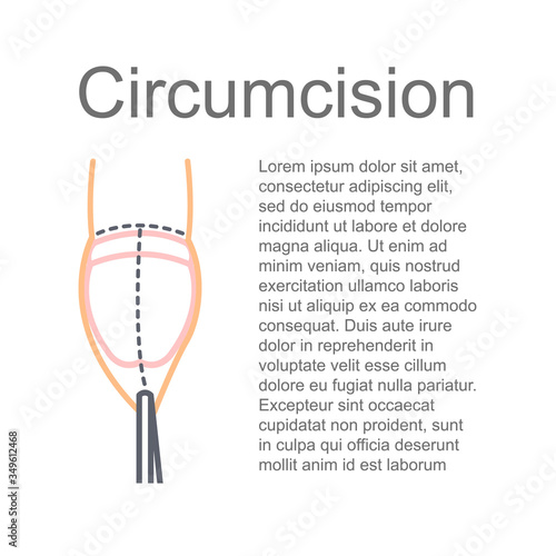 circumcision line icon, vector illustration