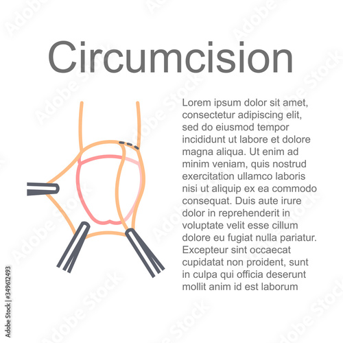 circumcision line icon, vector illustration
