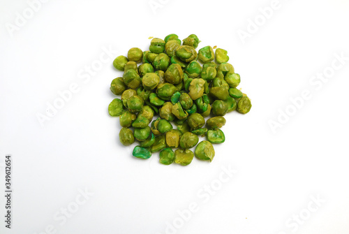 A pile of peas on a white background