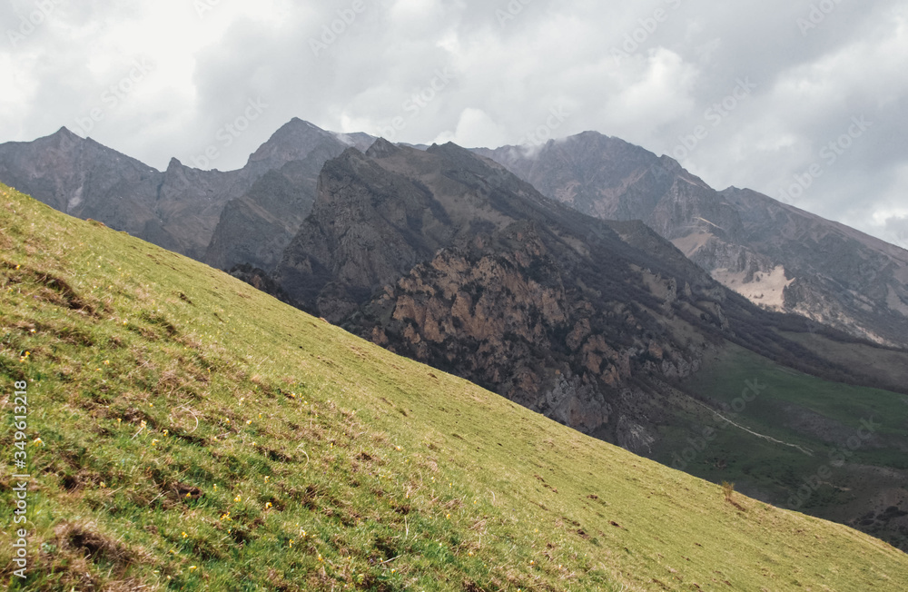 Mountains, glade and cloudy weather. Beautiful view of the national Park. Mountains, glade and cloudy weather. Beautiful view of the national Park.