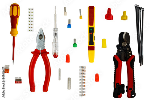 electrical materials on isolated background