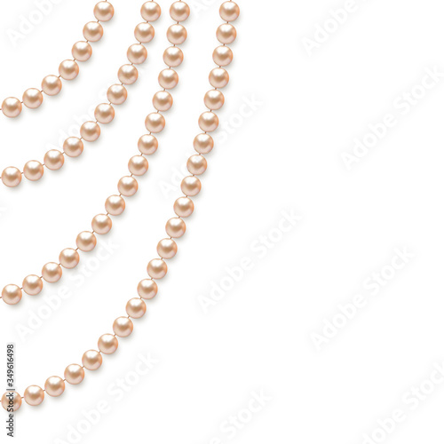 Pearls. White background. Abstract vector illustration. Jewelry.