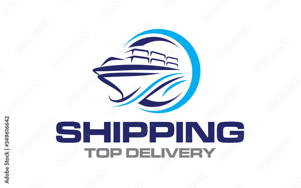 Illustration logistics and ship express delivery logo design Illustration logistics and ship express delivery logo design