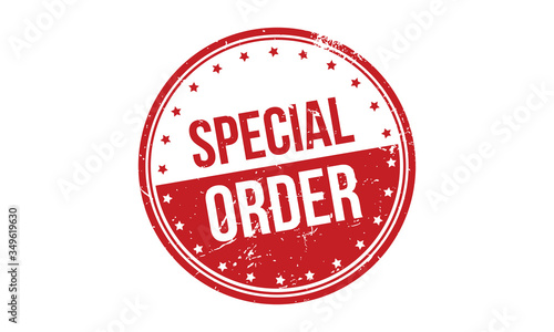 Special Order Rubber Stamp. Red Special Order Rubber Grunge Stamp Seal Vector Illustration