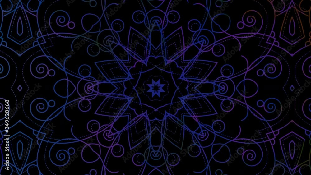 Kaleidoscope background. Abstract multicolored motion graphic background.
