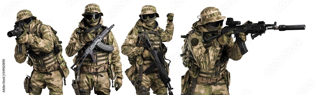 Special forces soldier with rifle. Shot in studio. Isolated with clipping path on white background.
Special forces soldier with rifle. Shot in studio. Isolated with clipping path on white background.