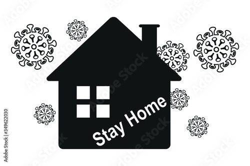 stay at home icon. stay home protect yourself and other 