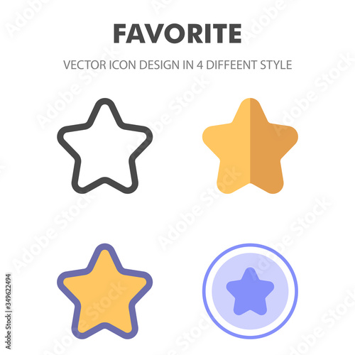 favourite icon design in 4 different style. Icon design for your web site design, logo, app, UI. Vector graphics illustration and editable stroke. EPS 10.