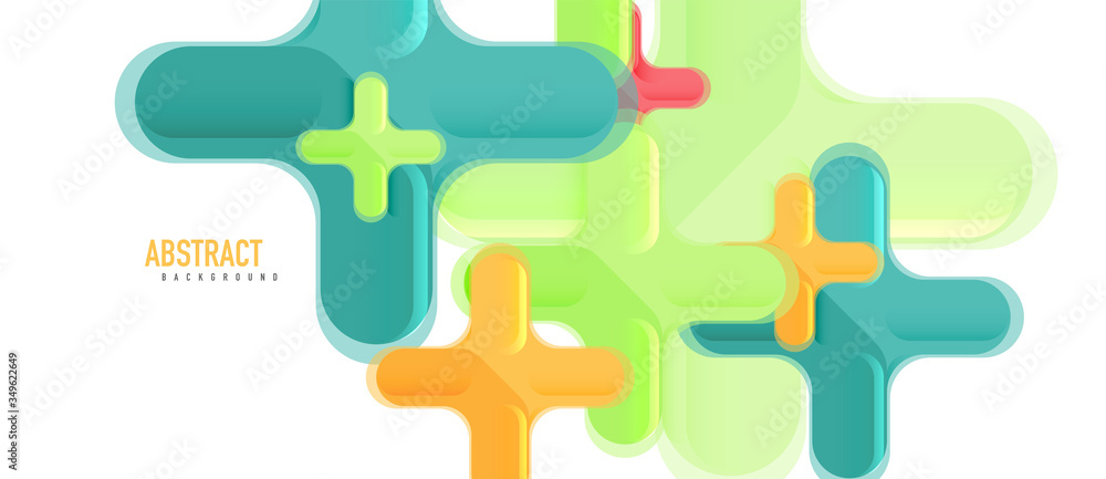 Glossy multicolored plastic style cross composition, x shape design, techno geometric modern abstract background. Trendy abstract layout template Glossy multicolored plastic style cross composition, x shape design, techno geometric modern abstract background. Trendy abstract layout template