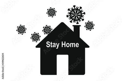 stay at home icon. stay home protect yourself and other 