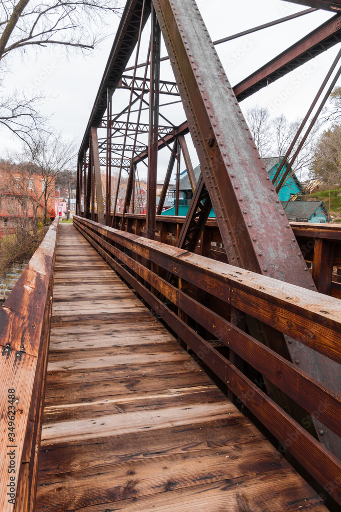 The Root River Trail Crosses Several Bridges While Traveling Through Lanesboro, Minnisota, USA