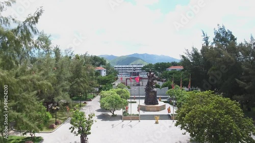 Aerial view of Tran Hung Dao monument at Nha Trang city, Khanh Hoa, Vietnam photo