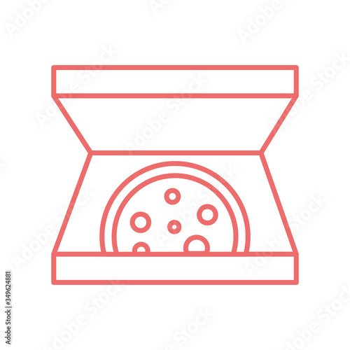 Pizza inside box line style icon vector design