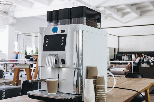 Fototapeta Coffee machine in the loft office