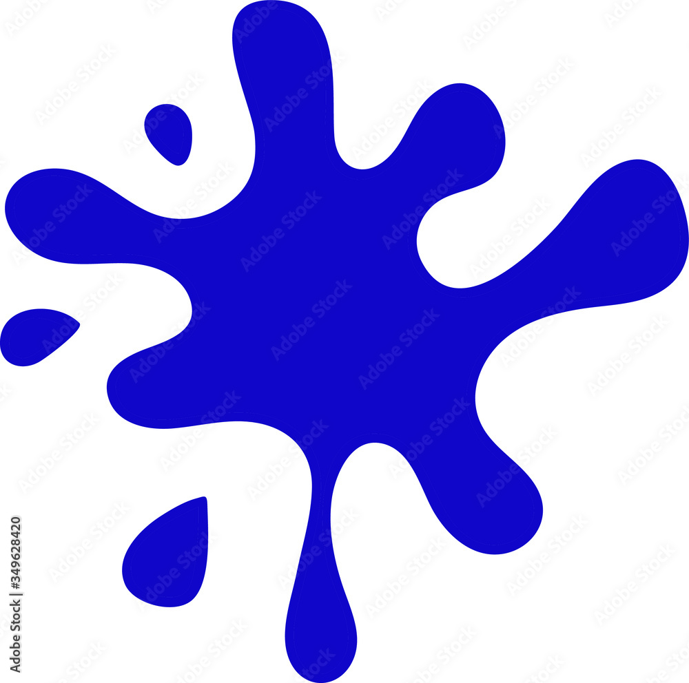 Single blue paint blot on a white background. Single blue paint blot on a white background.