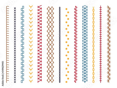 Collection colorful stitch. 