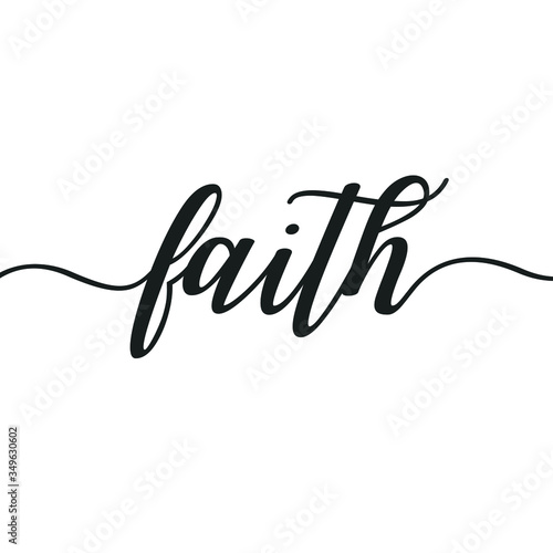 faith motivational print wall art calligraphy typography vector design