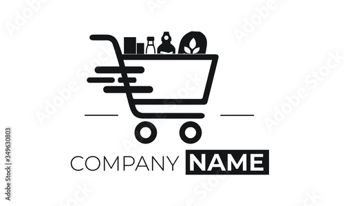 Express shopping logo design editable