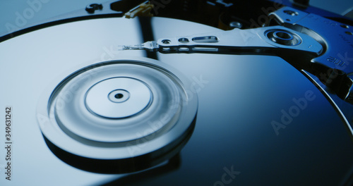 Interior of a hard disk drive