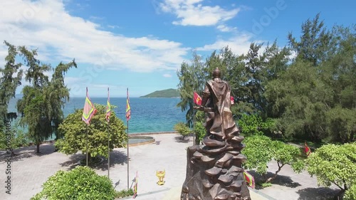 Aerial view of Tran Hung Dao monument at Nha Trang city, Khanh Hoa, Vietnam photo