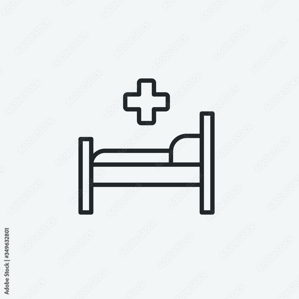 hospital bed vector icon illustration sign hospital bed vector icon illustration sign