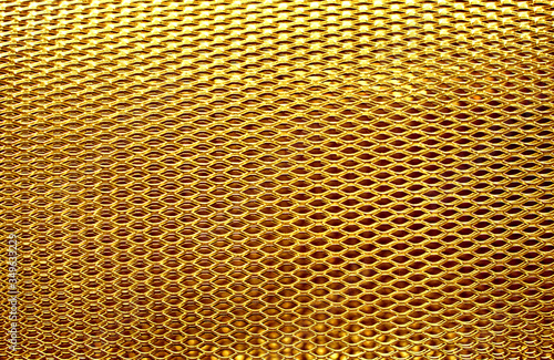 metal mesh grate gold background