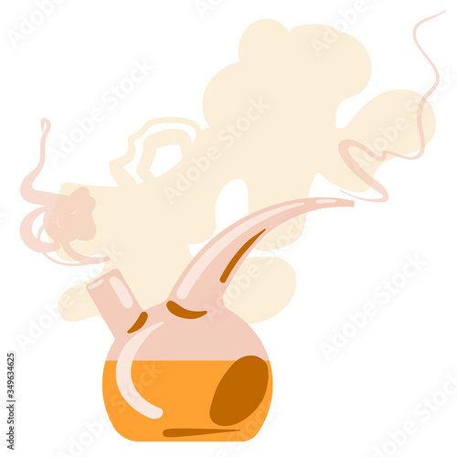 Aroma diffuser, aroma and smoke. Vector illustration.