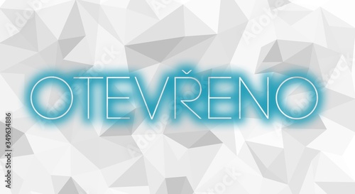 inscription open to Low Poly in Czech