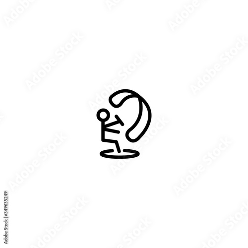Kitesurfing line icon for web and mobile concept. Kiteboarding sign.