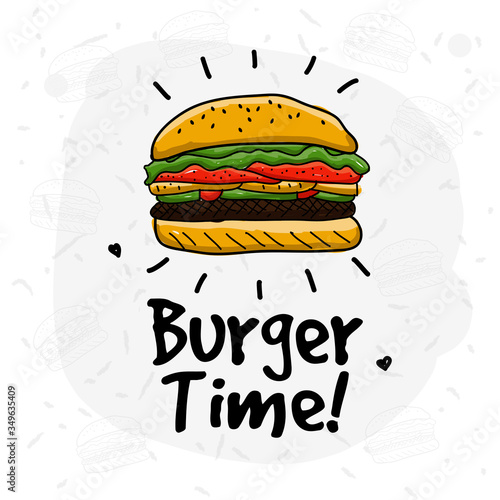 Hand drawn Burger vector