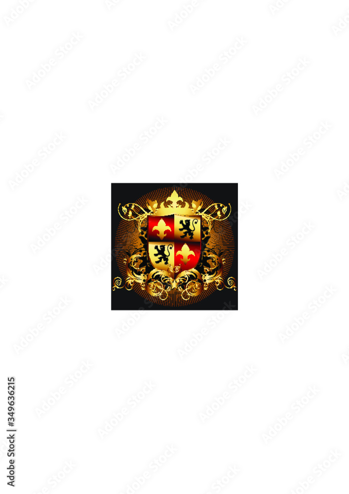 Flag Badge Shield Crest Label Armor Luxury Gold Design Vector Element Flag Badge Shield Crest Label Armor Luxury Gold Design Vector Element