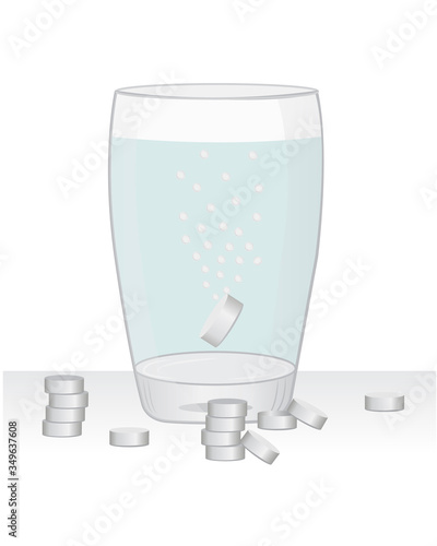 Paracetamol pills in a glass