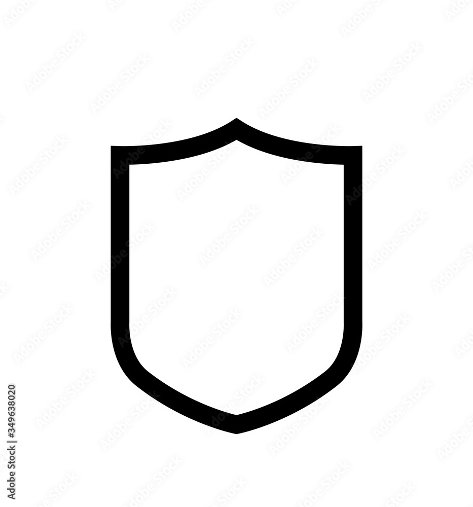 Vector shield icon protection icon isolated on white Vector shield icon protection icon isolated on white