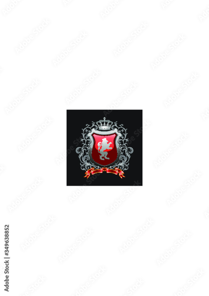 Flag Badge Shield Crest Label Armor Luxury Silver Design Vector Element Flag Badge Shield Crest Label Armor Luxury Silver Design Vector Element