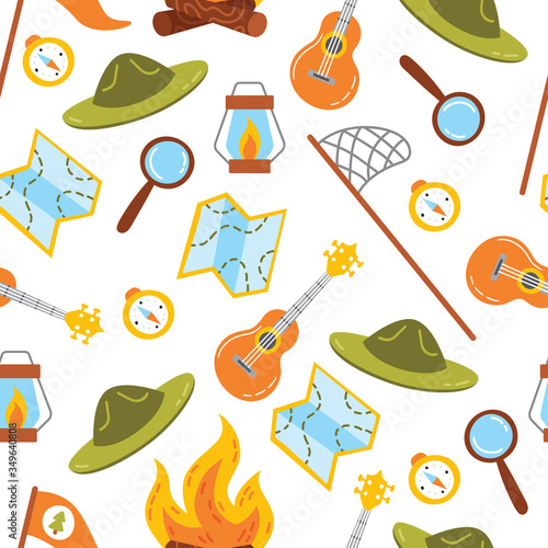 Seamless camping pattern