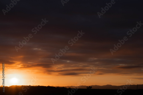 sunset over the city