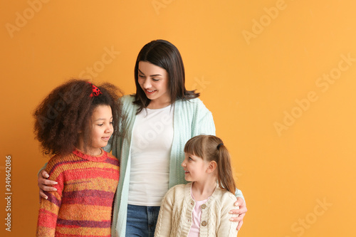 Happy woman with little ado...