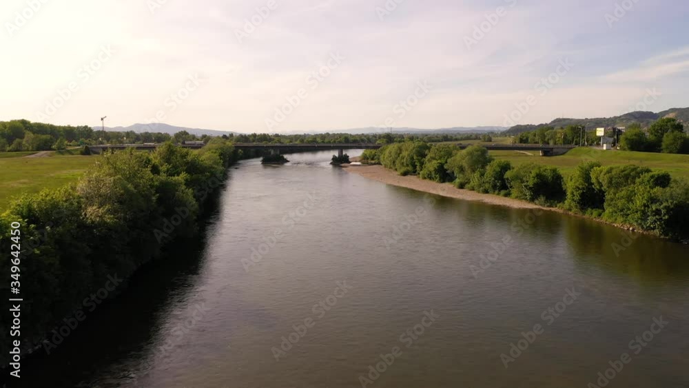 Aerial view of Sava river crossing countryside area near Zagreb, Croatia. Aerial view of Sava river crossing countryside area near Zagreb, Croatia.