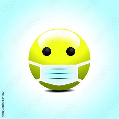 3d vector round Face with Medical Mask cartoon bubble emoticons for social media chat comment reactions, icon template emoji character Whatsapp Facebook Instagram message
