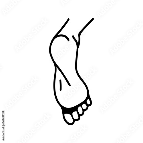 Hand drawn doodle illustration of legs, feet. Human concept design. Vector body parts, gesture