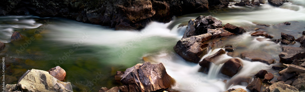 Fototapeta premium Stillwater River Rapids Panorama 2