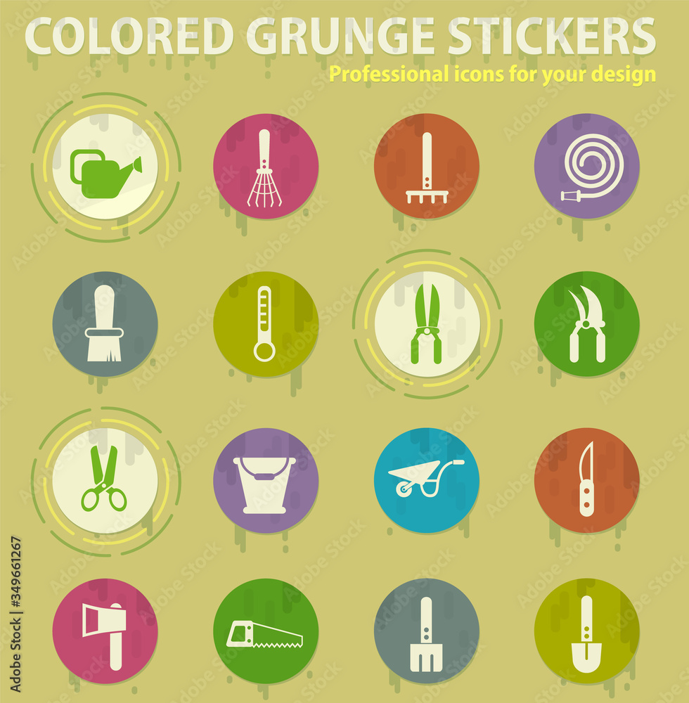 Garden tools simply icons