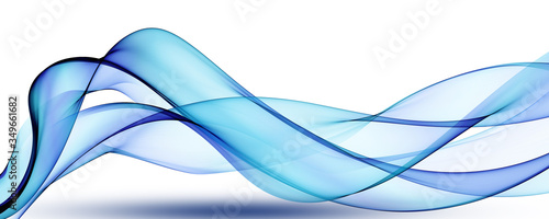  Abstract blue background with dynamic soft gradient transparent wave 