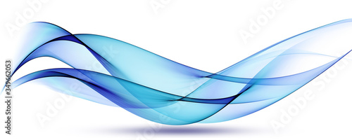  Abstract blue background with dynamic soft gradient transparent wave 