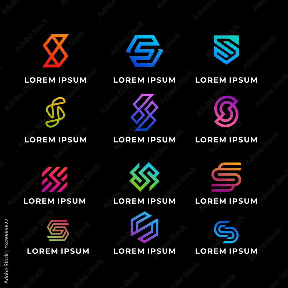 set collection of Letter S icon logo design for business with abstract style set collection of Letter S icon logo design for business with abstract style