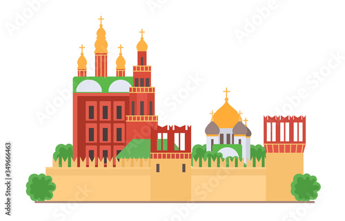 Moscow Kremlin vector illustration set