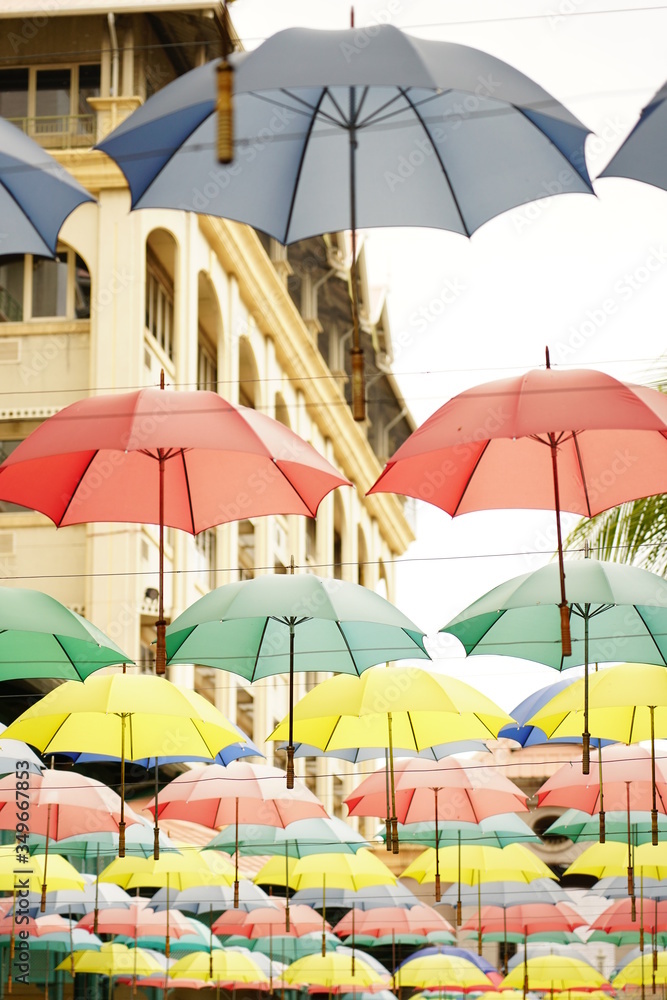 Umbrella art in the street